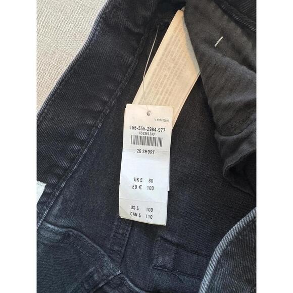 NWT Abercrombie 90s Relaxed High Rise Jeans Black Split Hem Size 26 / 2 Short - Picture 6 of 7